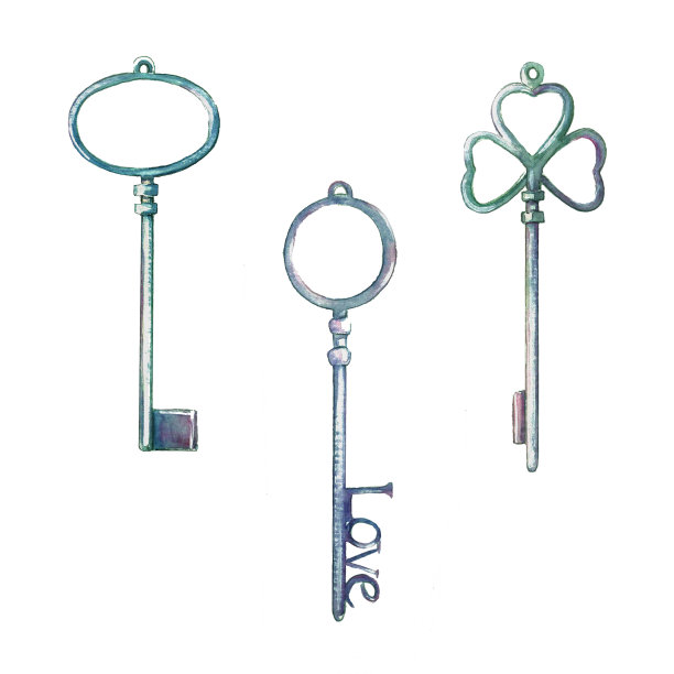 水彩键手绘图片下载