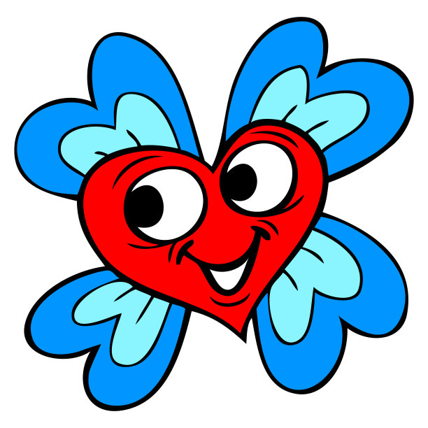 心形的花矢量插图图片下载