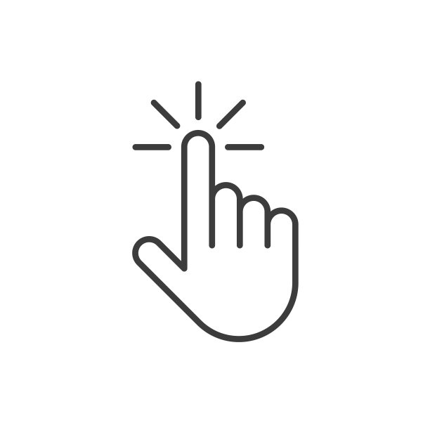 手触摸图标。单击图标。背景隔离。矢量图图片下载