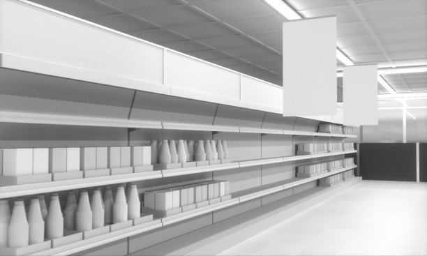 悬挂横幅的超市图片下载