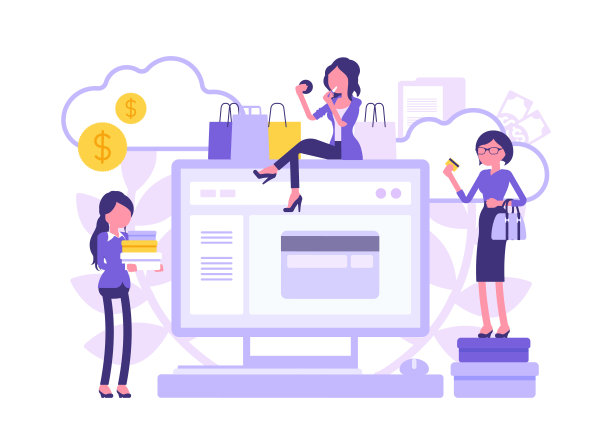 网上购物和电子商务女性消费者图片下载