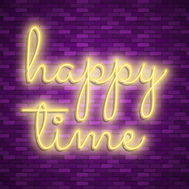 霓虹灯刻字，股票矢量。色彩设计图片下载