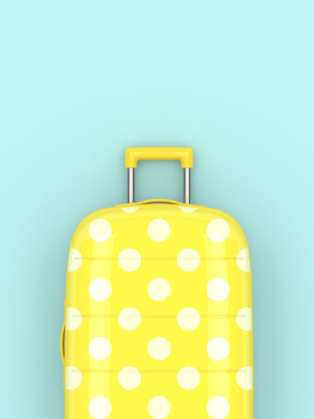 蓝色背景的手提箱的3d渲染图片下载