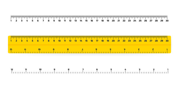 木尺30厘米，阴影孤立在白色上。测量工具。学习用品。矢量插图。图片下载