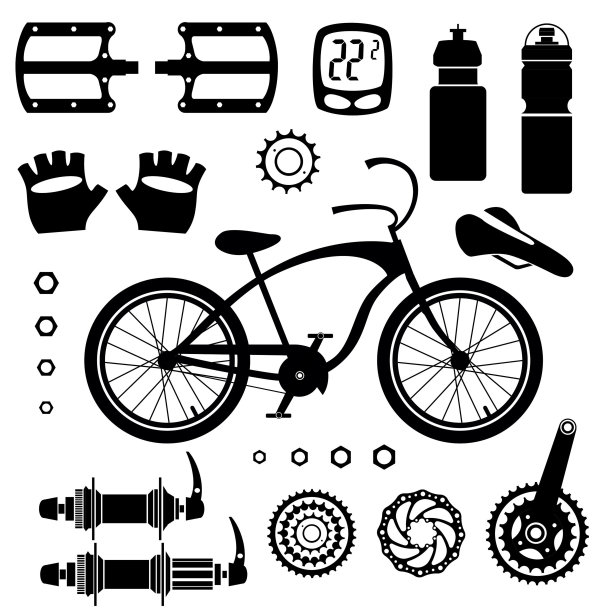 自行车零件矢量图图片下载