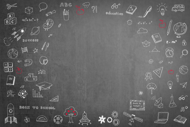 在黑人学校教师的黑板背景上涂鸦，空白的copyspace为儿童想象和教育成功的理念图片下载