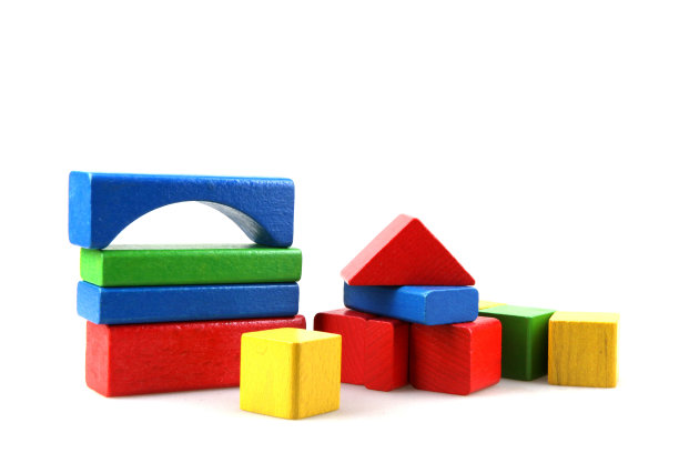 彩色玩具积木的工作室拍摄图片下载