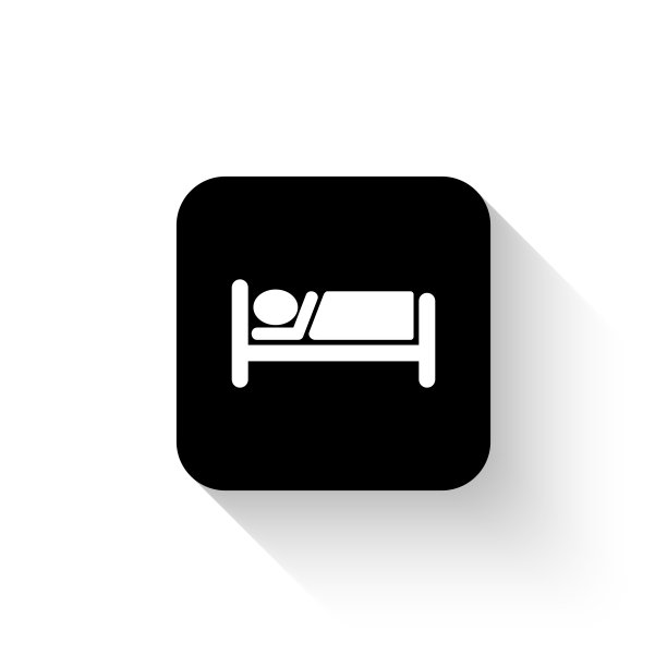 酒店-白色矢量图标与阴影图片下载