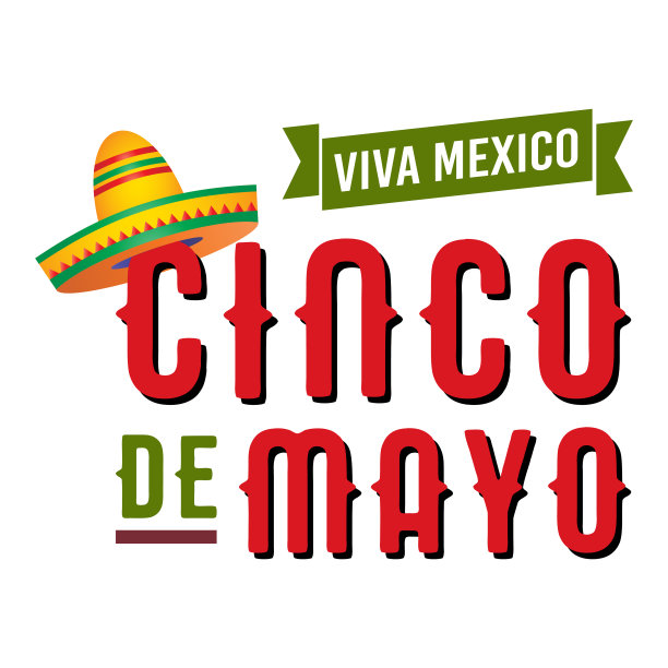 五月五日节，墨西哥传统节日，带宽边帽，矢量图片下载