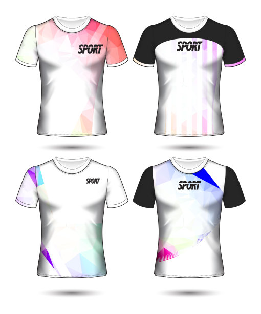 一套足球或足球球衣模板t恤风格，设计你的足球俱乐部矢量插图图片下载