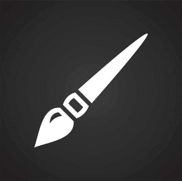 画笔图标设置在黑色背景的图形和网页设计，现代简单的矢量标志。网络的概念。时髦的符号为网站设计网页按钮或移动应用程序。图片下载