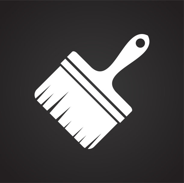 画笔图标设置在黑色背景的图形和网页设计，现代简单的矢量标志。网络的概念。时髦的符号为网站设计网页按钮或移动应用程序。图片下载