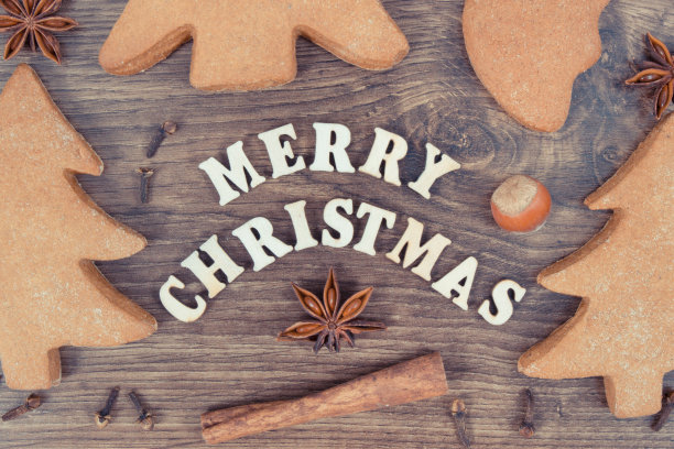 姜饼，圣诞快乐和烘焙配料。的照片图片下载