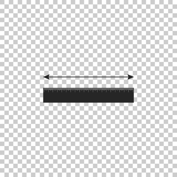 测量高度和长度图标隔离在透明背景上。尺子、直尺、刻度符号。平面设计。矢量图图片下载
