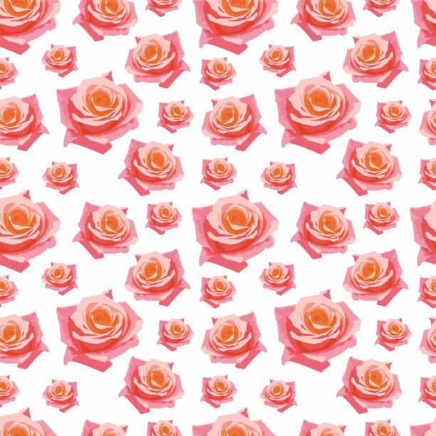 粉红色的玫瑰。花卉无缝矢量背景素材图片