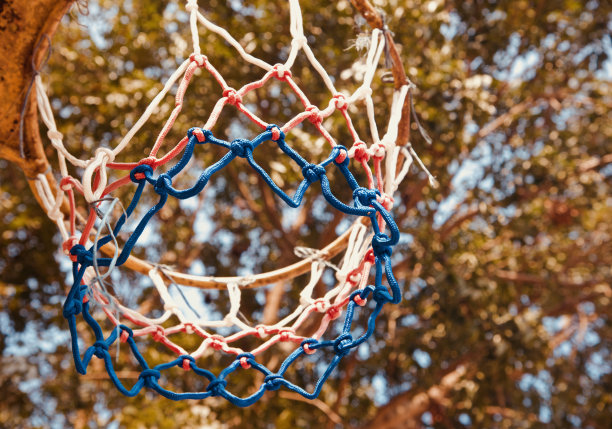 用尼龙制作的篮球网孤立出独特的照片图片下载