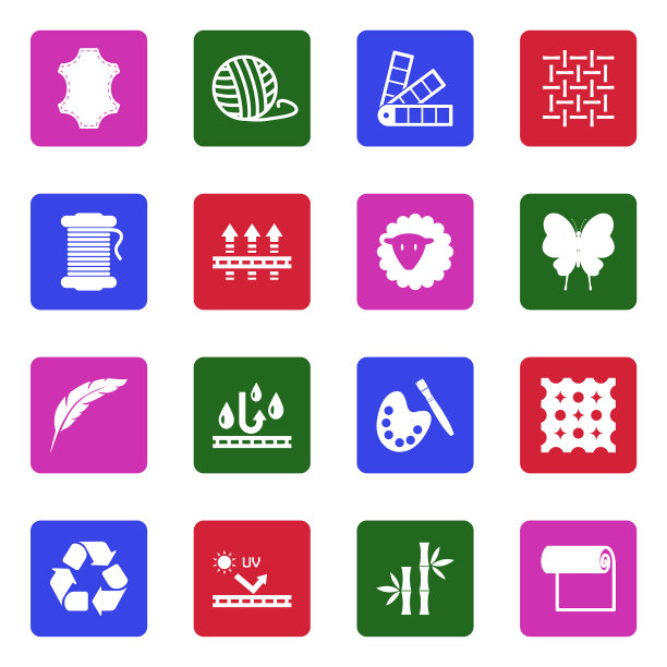 织物图标。方形的白色平面设计。矢量插图。图片下载