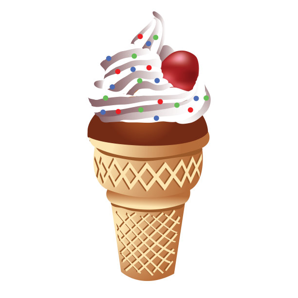 带蛋筒的冰淇淋球-插图图片下载
