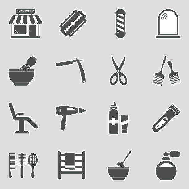 理发店图标。贴纸设计。矢量插图。图片下载