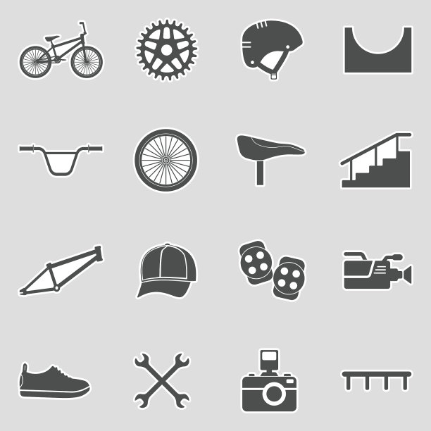 BMX图标。贴纸设计。矢量插图。图片下载