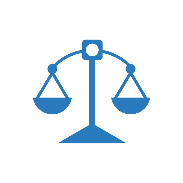 公正尺度图标蓝白背景图片下载