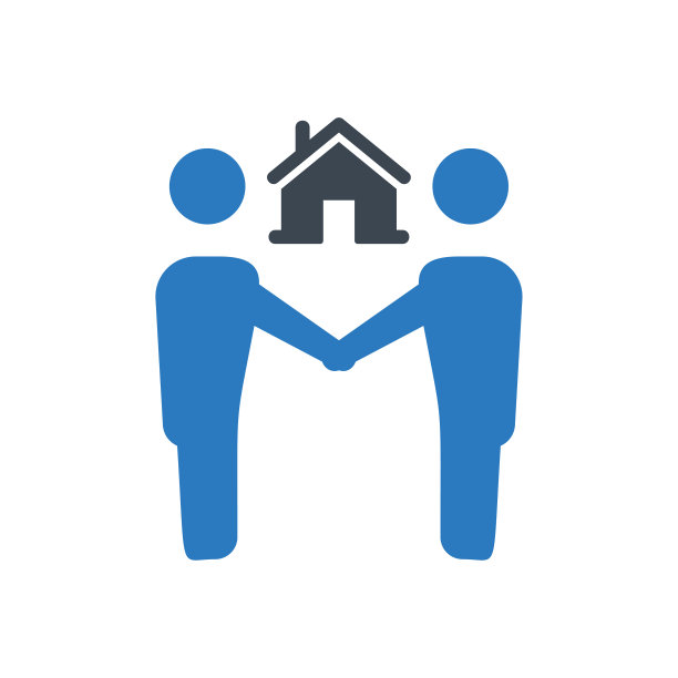 房子交易图标蓝色图片下载