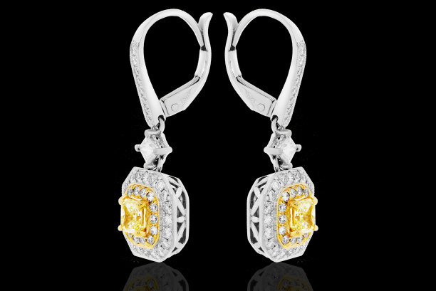 耳环上有钻石和宝石图片下载