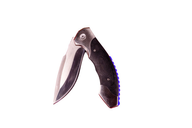 打开折叠刀孤立在白色背景图片下载