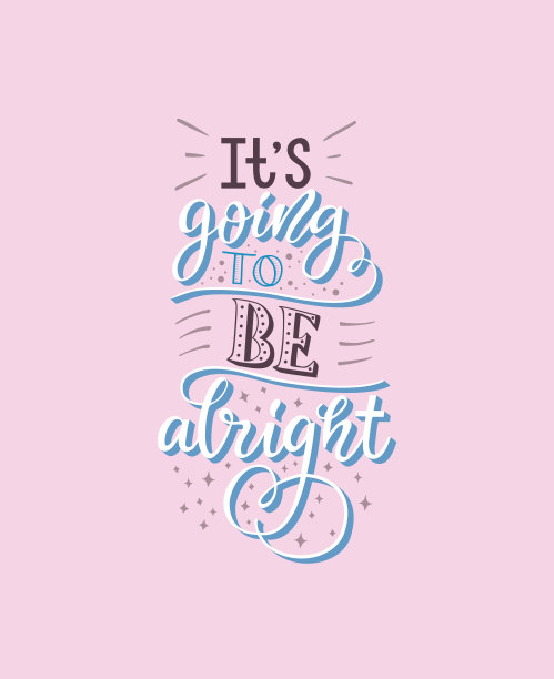 矢量字母插图"一切都会好的"图片下载