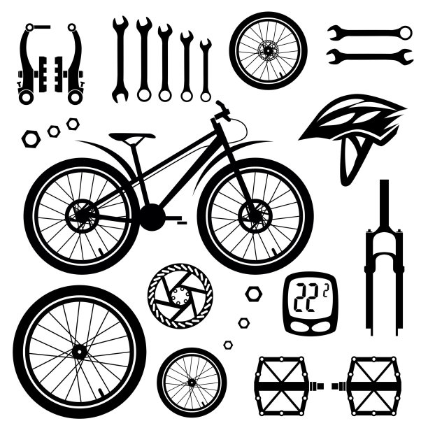 自行车。的部分。矢量图像。图片下载