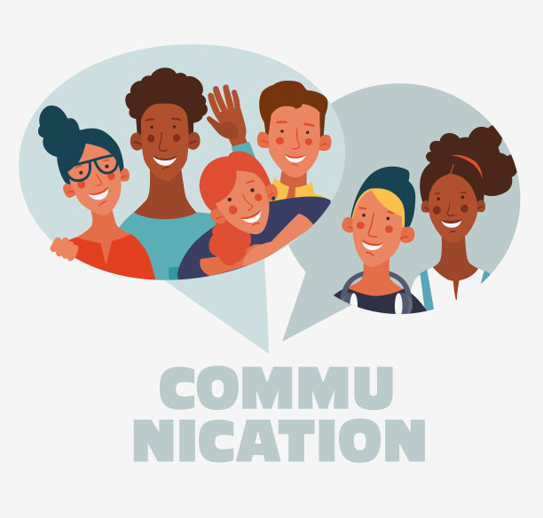 一群年轻人用五彩缤纷的对话气泡演讲。沟通，团队合作和连接向量的概念图片下载