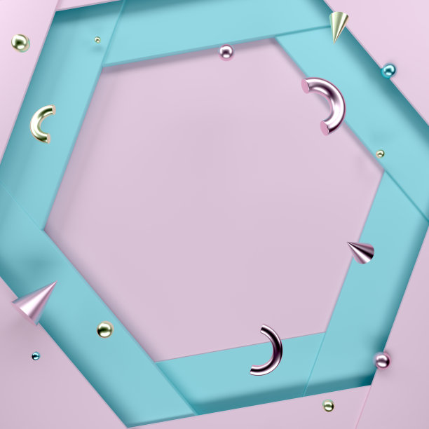 极简主义插图与飞行几何形状。以时尚、现代的风格设计产品。图片下载