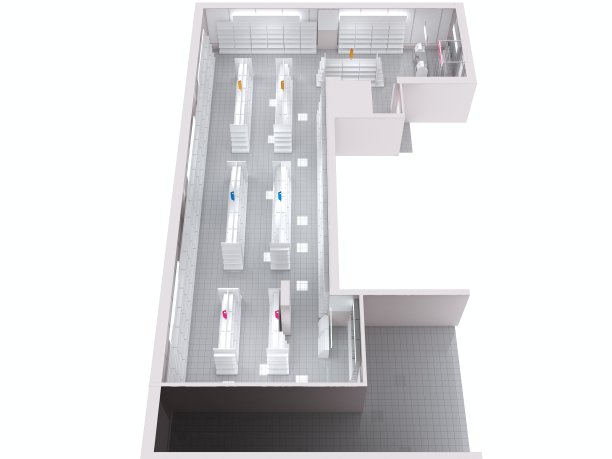 商店，商店，购物中心，室内可视化，3D插图图片下载