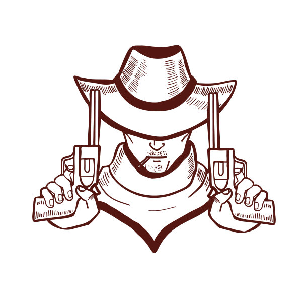 手持手枪的牛仔图片下载