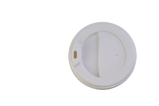 用咖啡纸杯覆盖，白色背景孤立。前视图。图片下载