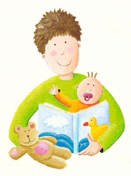 爸爸给宝宝读书图片下载