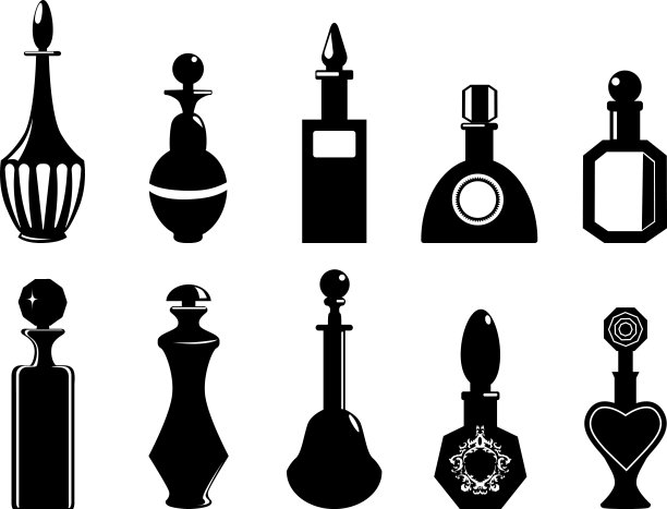 一组矢量小瓶或瓶子图片下载