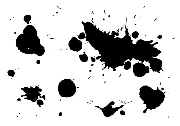 墨迹孤立在白色背景上图片下载