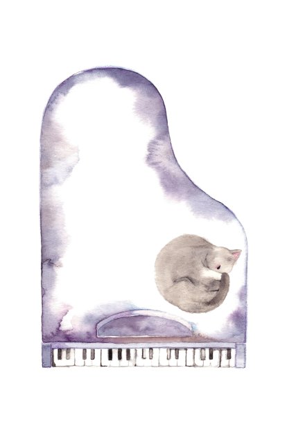 紫色的三角钢琴图片下载