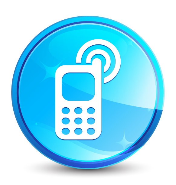 手机铃声图标自然蓝色圆形按钮图片下载