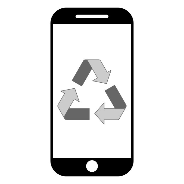 简单的智能手机回收概念标志图片下载