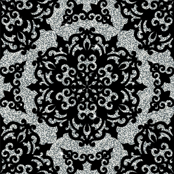 无缝的矢量模式。传统的亚洲装饰动机。无缝背景从东方银色装饰，时尚的现代壁纸或纺织品。优雅奢华的瓷砖设计图片下载