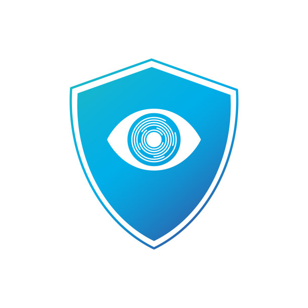 盾带眼，安全防护。矢量插图隔离在白色背景上。图片下载