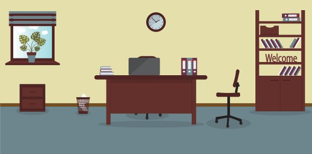 坐在办公桌旁的商人图片下载