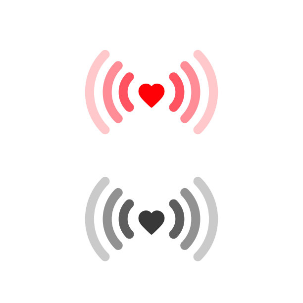 心脏wifi图标设置。矢量心连接图标在平面风格。心脏的信号。爱连接。Wifi热点信号。爱的信号。无线网络信号图片下载