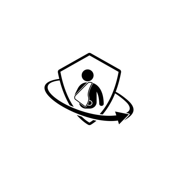 人身意外保险。盾牌图标中的保险元素。优质的图形设计图标。标志和符号收集图标为网站，网页设计，移动应用程序图片下载