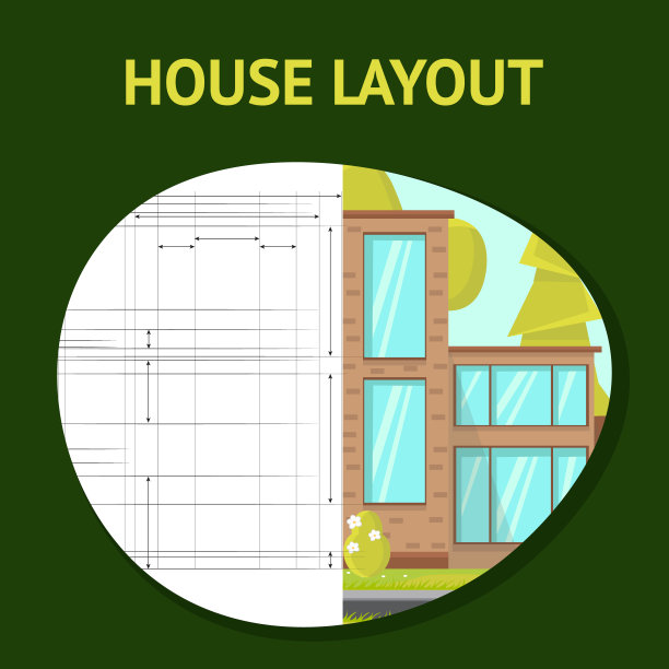 房屋布局平面矢量横幅模板图片下载