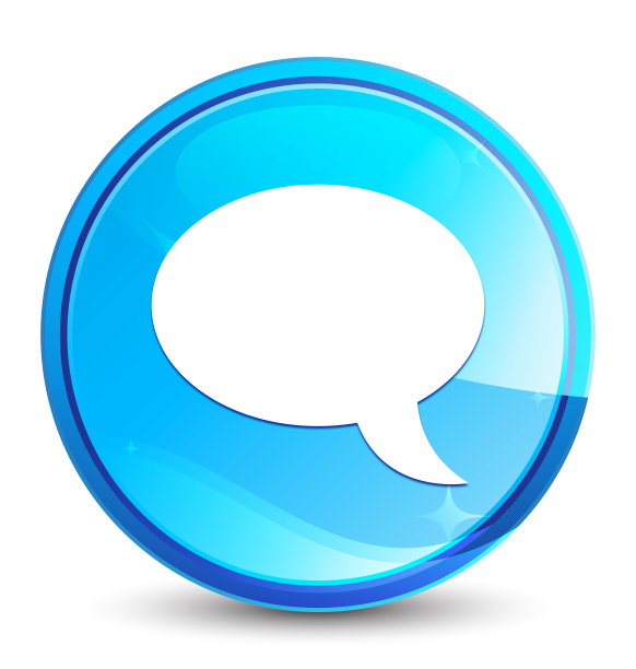 聊天图标水花自然蓝色圆形按钮图片下载