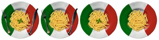 白面上有国旗的意大利面食图片下载