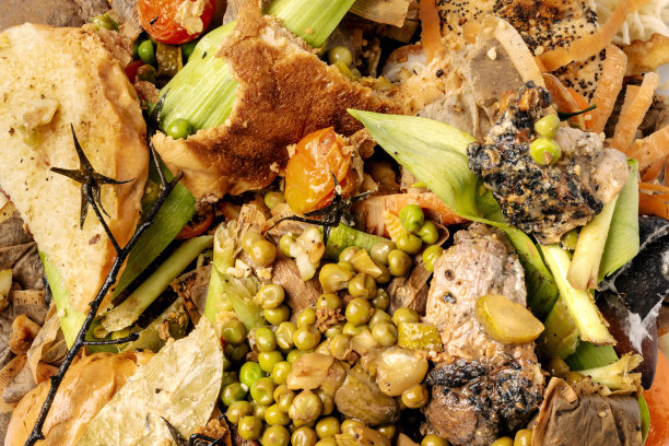 食物垃圾桶特写图片下载